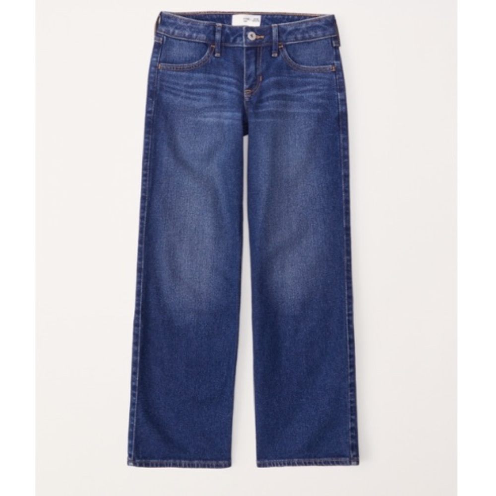 Abercrombie Dark Wash Low Rise baggy jeans